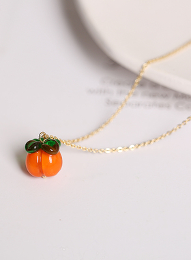 柿柿如意原创项链水果饰品吊坠