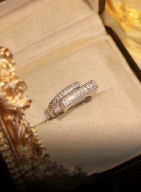 镶钻戒指ins潮精致简约冷淡风指环时尚个性小众设计感开口戒女生