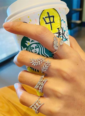 简约气质高级感戒指女开口ins小众设计网红小清新甜美食指小红书