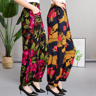 长裤 2026春夏薄款 奶奶裤 大码 中老年女裤 休闲裤 棉绸宽松灯笼妈妈装