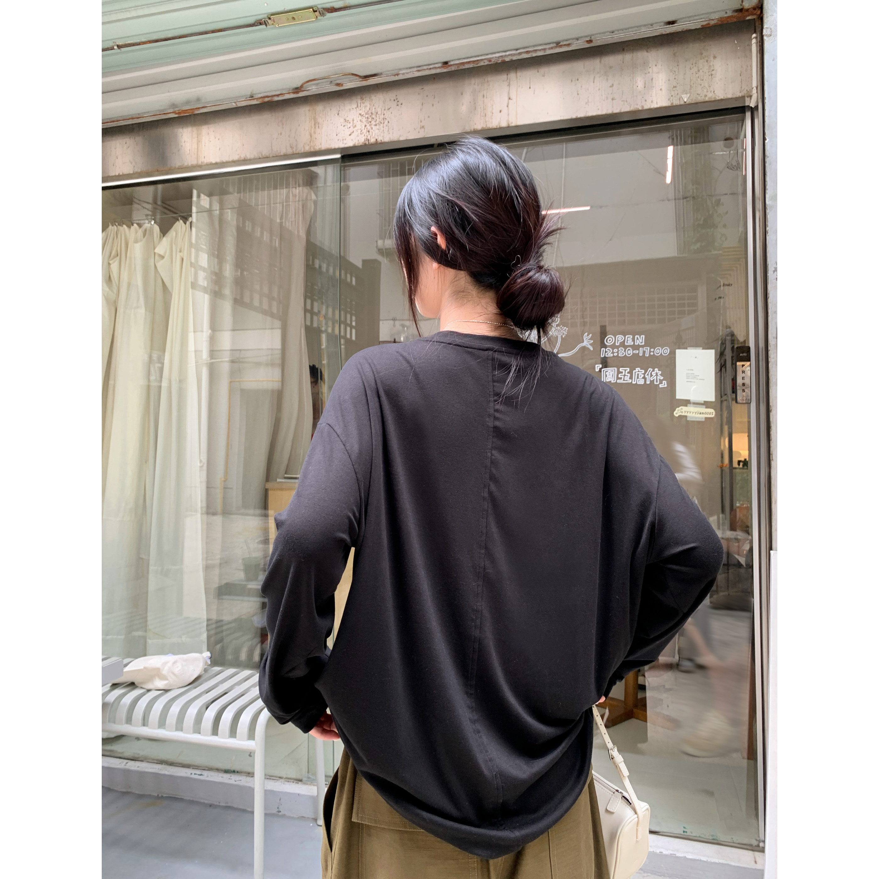 软糯宽松休闲打底衫内搭长袖T恤