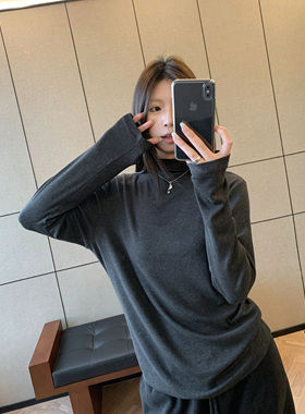 HVIVI秋冬bi入刚需基础百搭高领打底衫女修身弹力长袖内搭T恤上衣