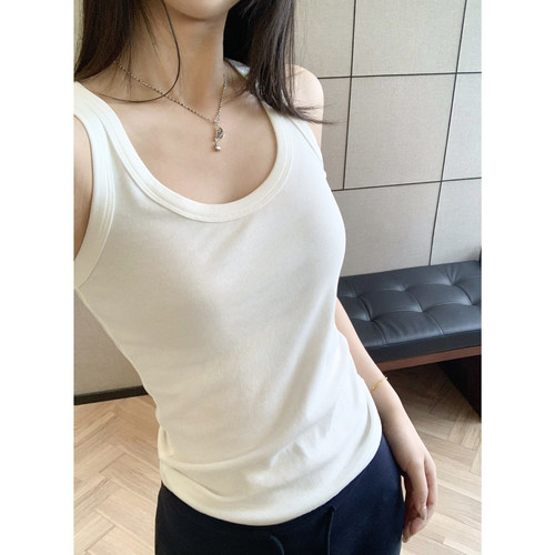 春季新款加棉简约工字吊带背心女