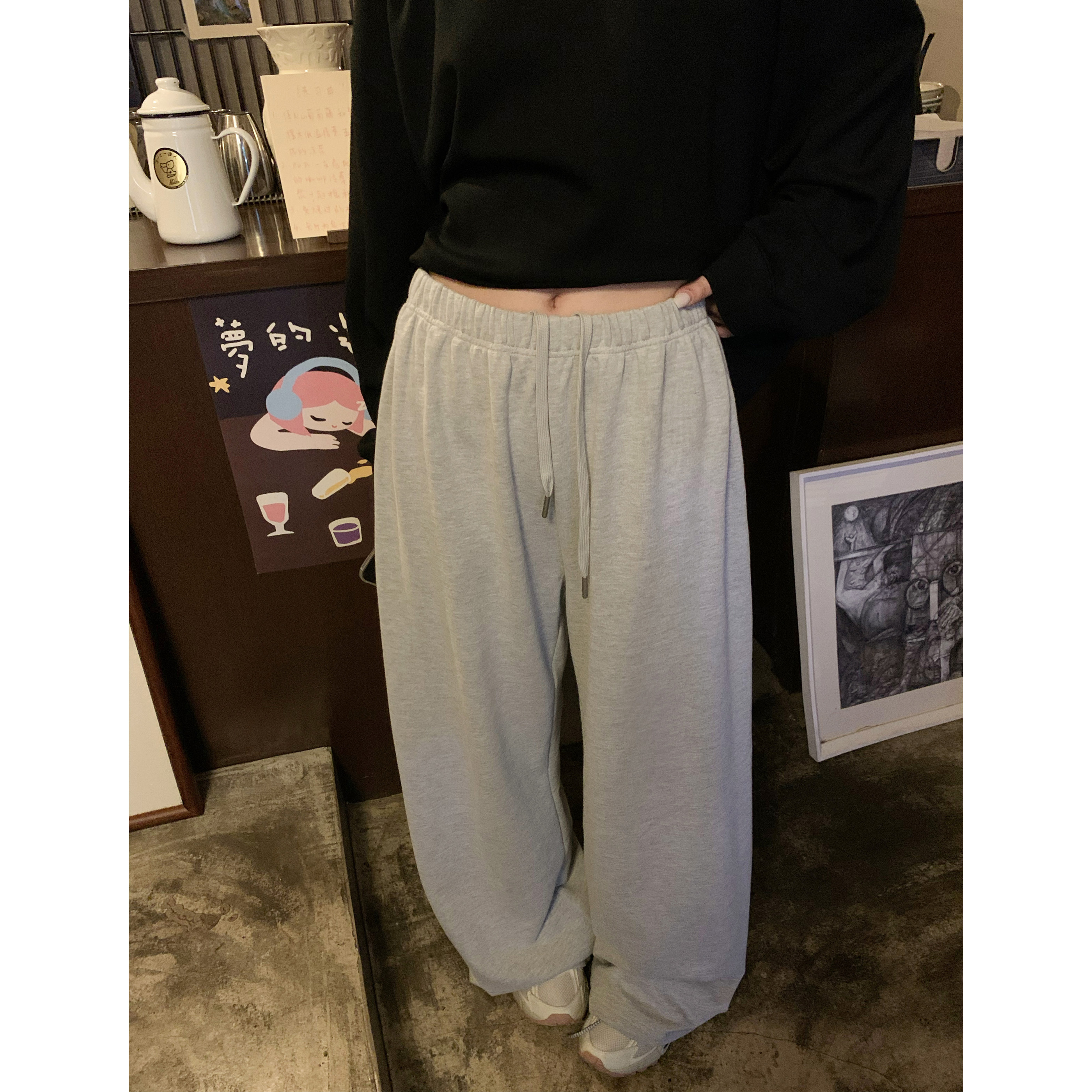 美式垂感抽绳运动休闲卫裤