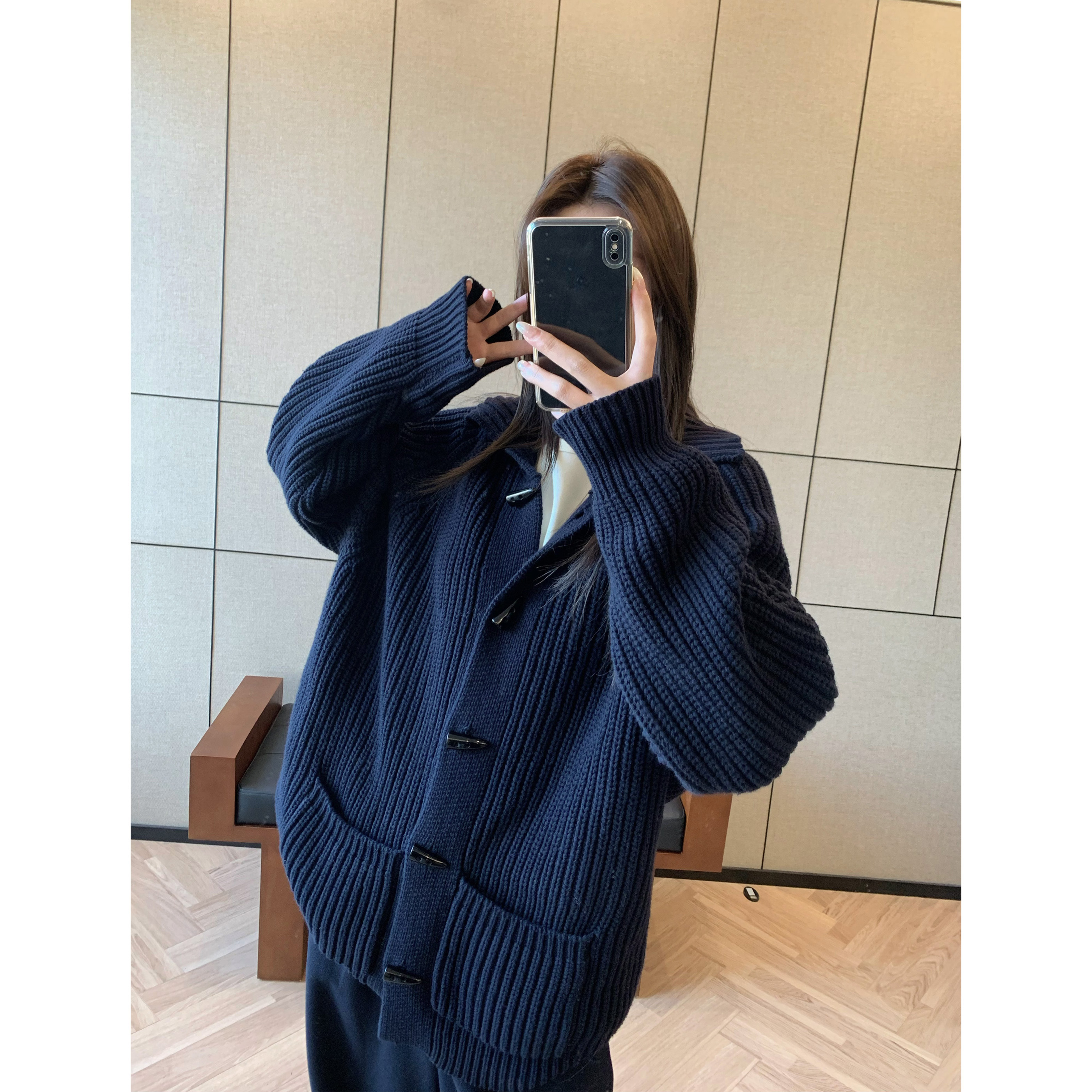 牛角扣毛衣针织设计感外套