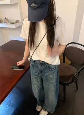 HVIVI 莱赛尔+棉经典基础白色圆领T恤通勤风2026新款休闲短袖女