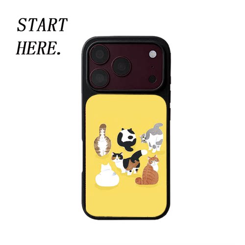 原创可爱多彩猫团iPhone18pro手机壳磁吸17promax软壳16磨砂大孔壳苹果15pro艺术全包黑边软壳适用14p晶瓷
