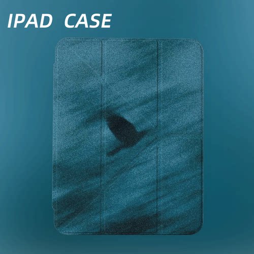 原创氛围感蓝雾飞鸟iPad2025新款11代苹果Air7防弯Y折ipad壳三折第9代平板壳11寸Pro亚克力适用mini7带笔槽