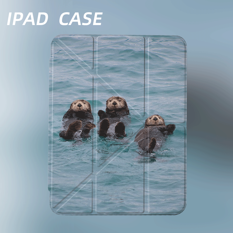 原创小众游泳水濑iPad11代2025新款苹果Air7Y折三折防弯保护套2021九代平板壳11寸Pro亚克力适用mini7带笔槽