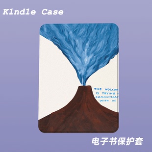 小众手绘火山适用kindle7代电子书保护套kpw123软壳958防摔带休眠