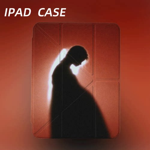 原创氛围感红影垂首iPad2025新款11代苹果Air7防弯Y折ipad壳三折第9代平板壳11寸Pro亚克力适用mini7带笔槽
