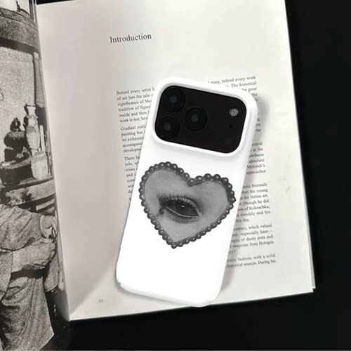 原创氛围感泪滴心眼iPhone18pro手机壳磁吸17p软壳亮面15半包壳苹果14promax全包磨砂硬壳适用三星s24S25