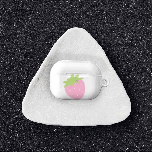 原创粉糯草莓适用于airpods4代苹果耳机保护套airpodspro3/airpods3/2耳机保护壳亮面