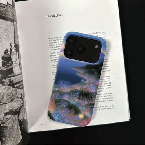 原创氛围感星野山海iPhone18pro手机壳磁吸17p软壳亮面15半包壳苹果14promax全包磨砂硬壳适用三星s24S25