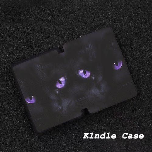 原创紫瞳黑猫适用kindle7代电子书保护套kpw123软壳958防摔带休眠