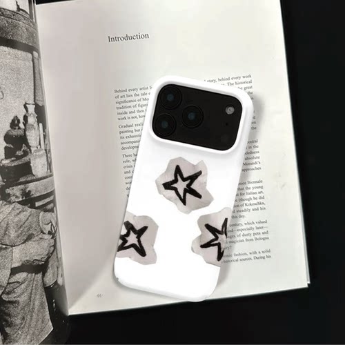 原创y2k褶皱星星iPhone18pro手机壳磁吸17p软壳亮面15半包壳苹果14promax全包磨砂硬壳适用三星s24S25