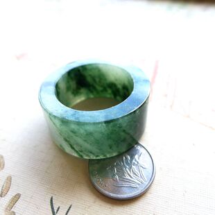 好种素面戒指指环内径23大圈口缅甸天然翡翠A货扳指玉器珠宝首饰