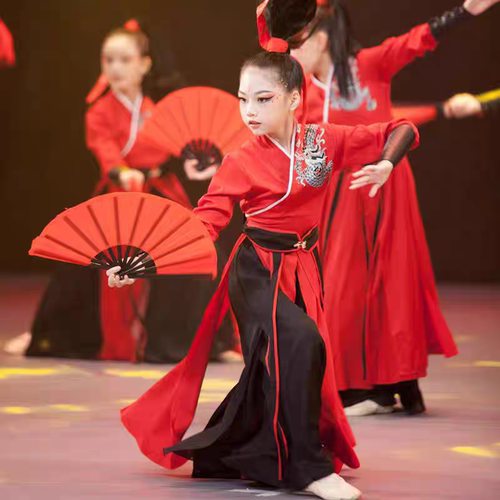 儿童雪龙吟武侠风汉服演出套装