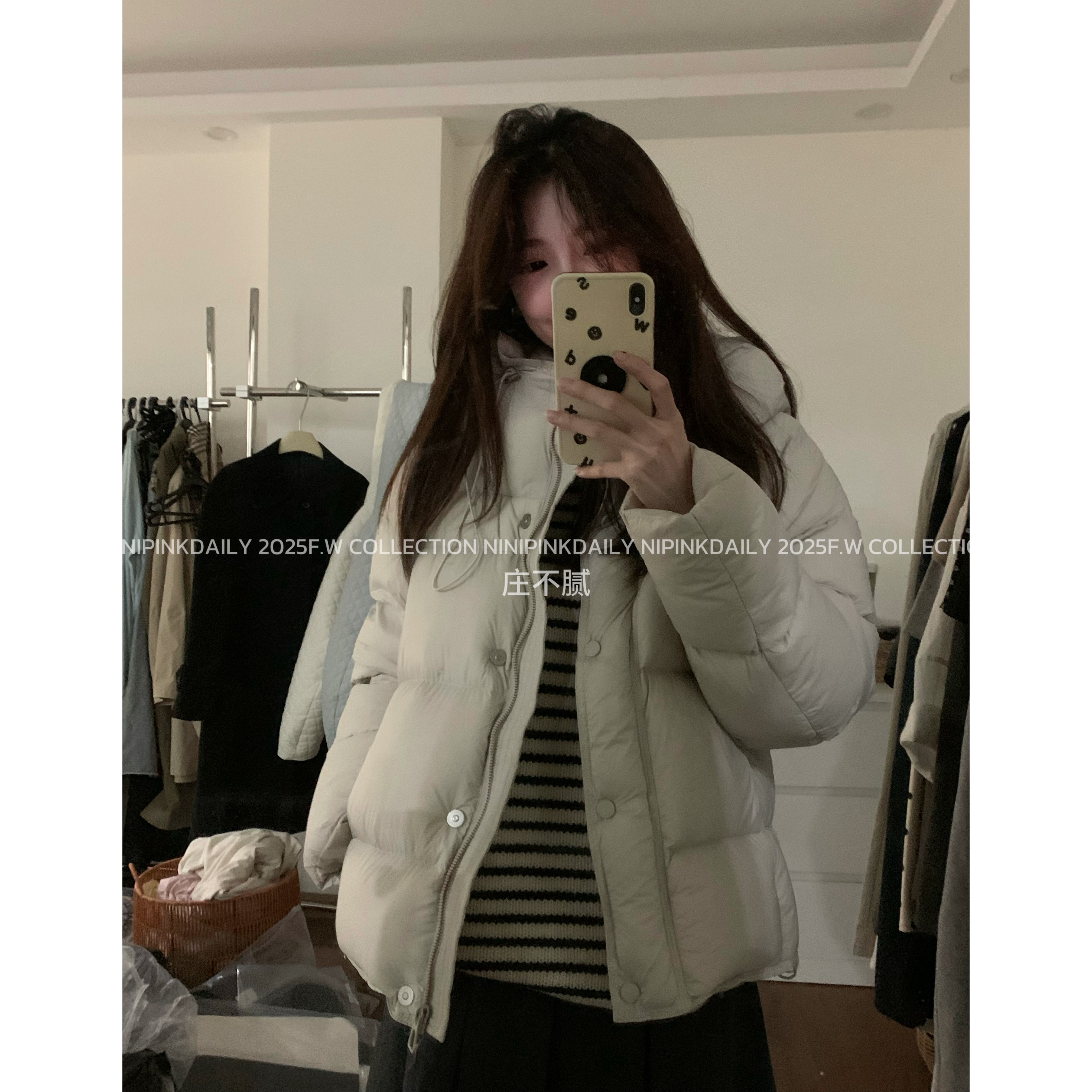 Ninipink自制90绒连帽羽绒服