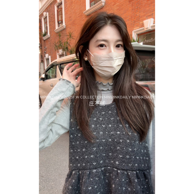 Ninipink自制韩系碎花针织背心