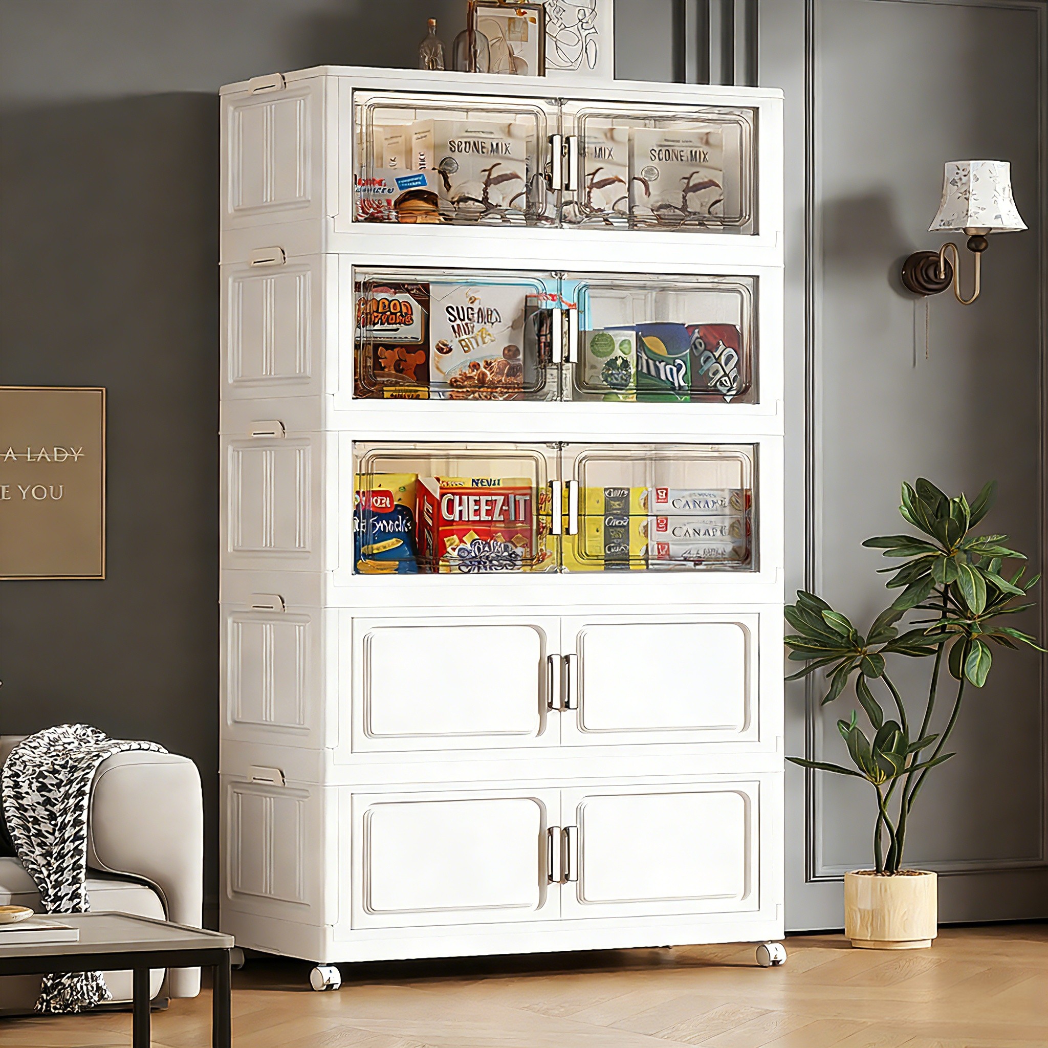 免安装收纳柜家用多层储物柜子宝宝婴儿衣服储物柜可折叠置物柜子,收纳整理,整理架/置物架/收纳架,淘宝优惠券,粉丝福利购,淘宝优惠卷