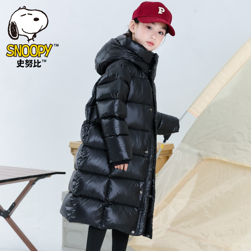 史努比童装羽绒服加长款加厚保暖
