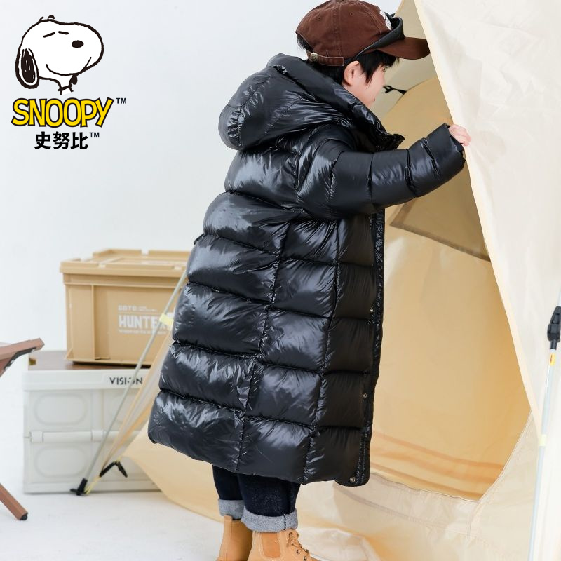史努比童装羽绒服加长款加厚保暖