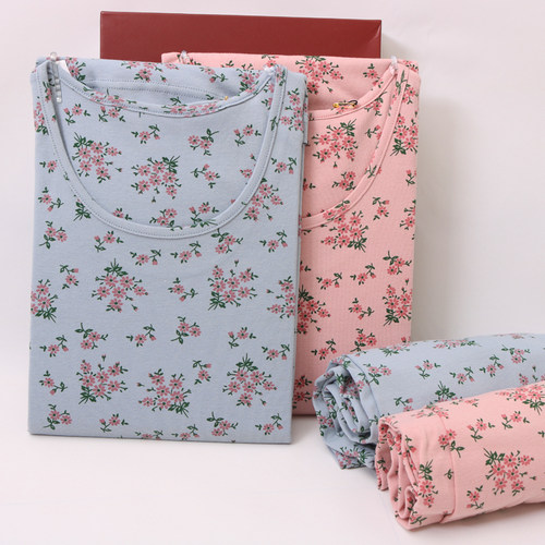 加肥加大码中老年宽松内衣套装