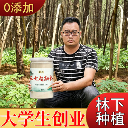正宗云南文山特级三七超细粉8头250g买1送1天然正品送检测试纸
