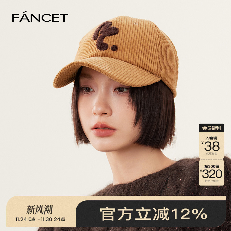 FANCET凡饰秋冬灯芯绒棒球帽