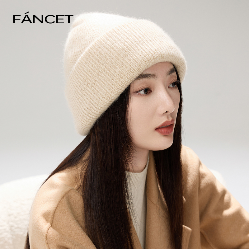 FANCET/发女羊绒毛线帽月子帽