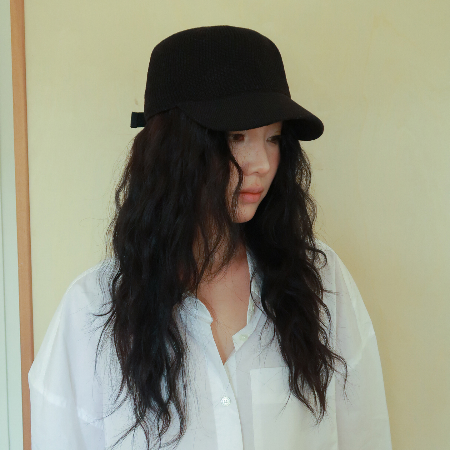 FANCET帽子女冬季针织马术帽显脸小大头围出游遮阳韩系百搭鸭舌帽