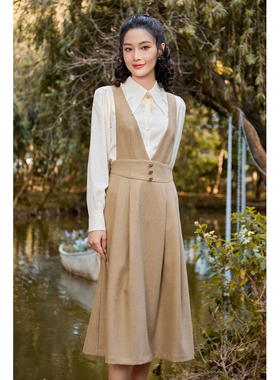 固执新款学院风无袖背心格子中长款连衣裙52233LQ08315