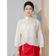 特价 素衬衣雪纺衫 固执清雅新中式 国风提花元 8897 复古盘扣衬衫
