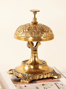 黄铜手工雕花餐铃复古奢华装饰