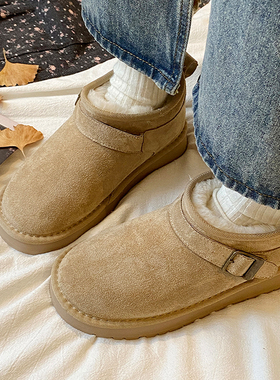娇彤平底桑坡雪地靴女2025冬季新款加绒保暖短靴防水防滑东北棉鞋
