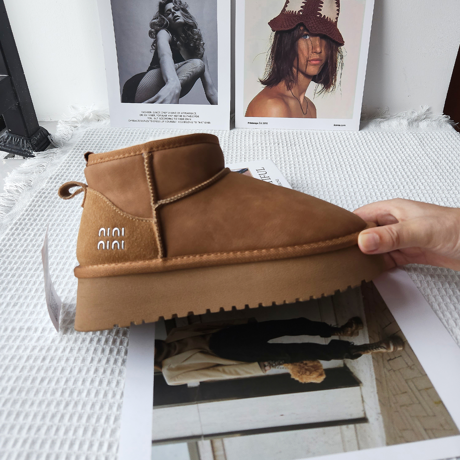 厚底雪地靴加绒加厚东北棉鞋