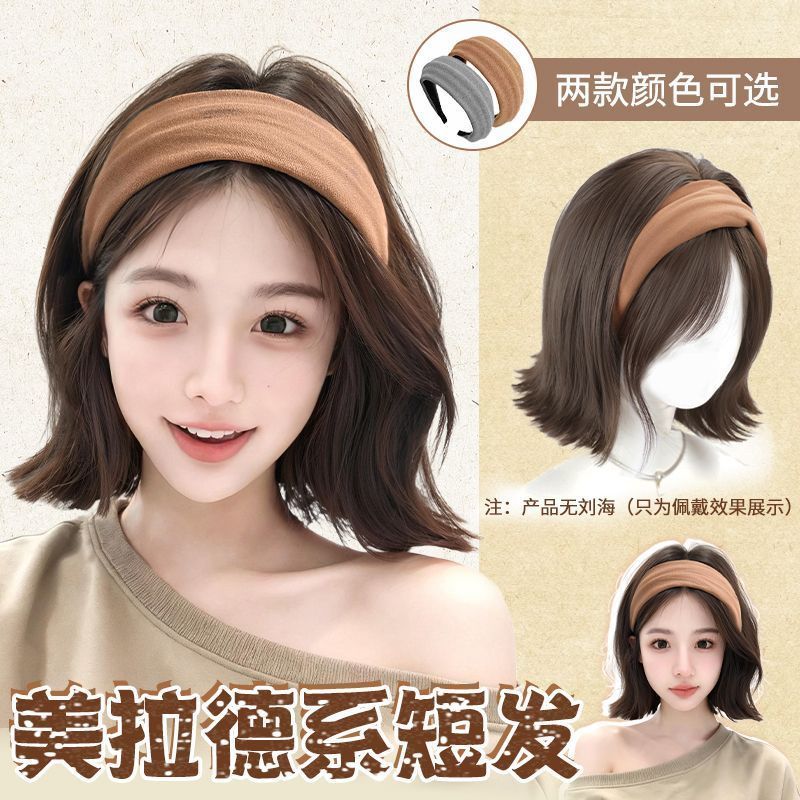 发箍半头套假发女短发外翻波波头图片
