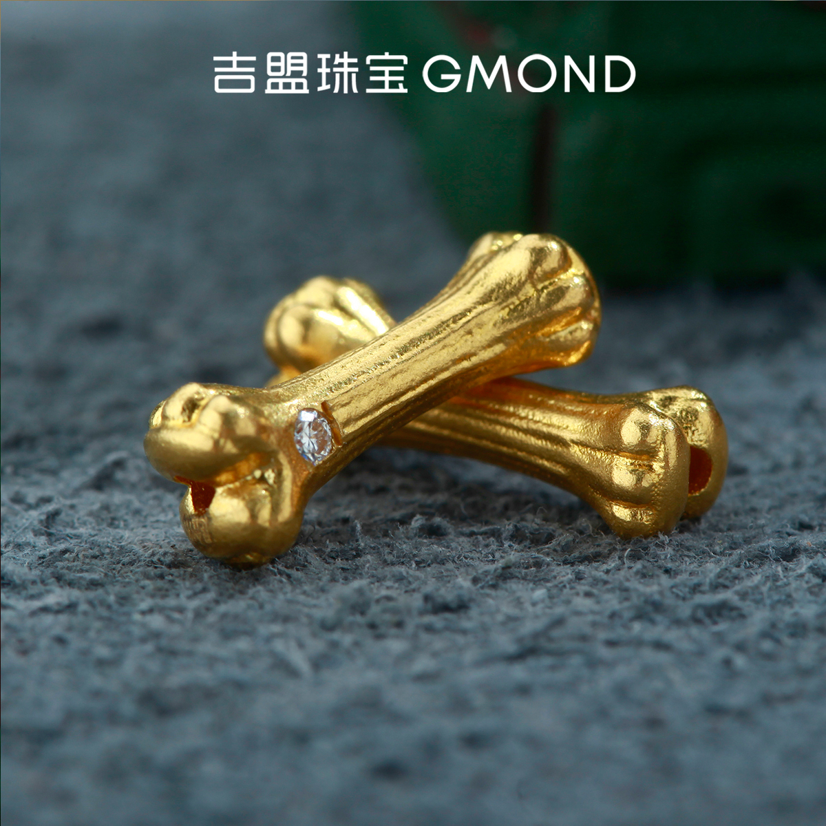 999足金骨头隔珠古法黄金文玩