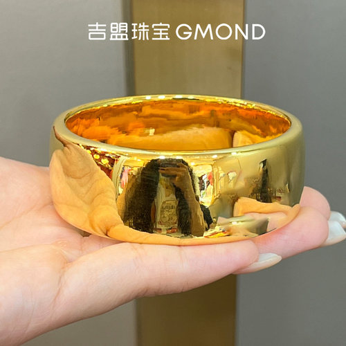 黄金手镯光面实心999足金轮胎镯