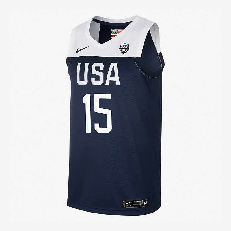 NIKE耐克肯巴 沃克球衣15号NBA美国队主场运动背心SW球迷版篮球服