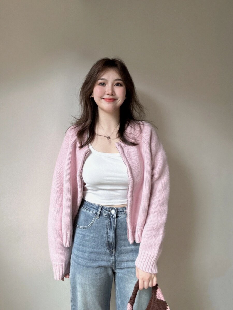 약간 뚱뚱한 여자 프랑스 스타일 가을 겨울 여성용 연령 감소 더블 지퍼 니트 재킷 짧고 부드러운 가디건 탑