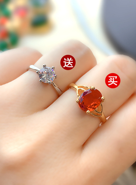 开口红宝石沙金戒指久久不掉色