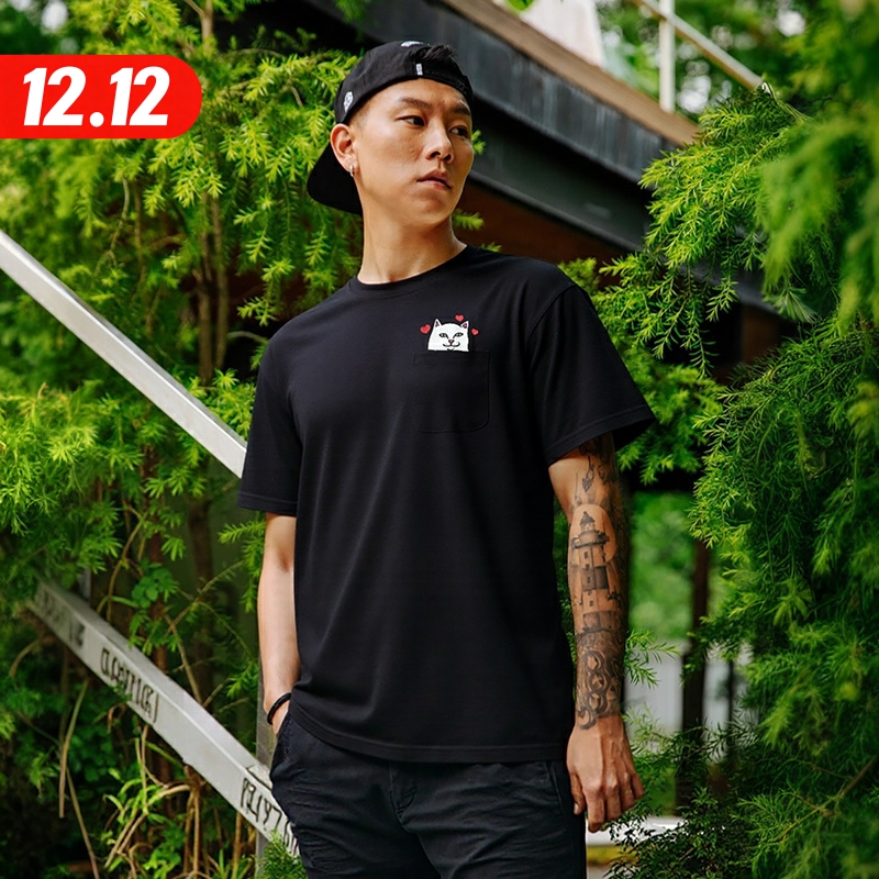 美国RIPNDIP口袋猫比心短袖T恤