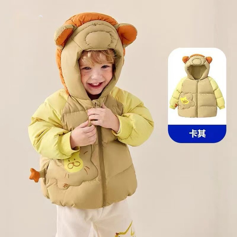 5冬装4女童6加厚动物造型帽羽绒棉服外套儿童装男童面包服3岁宝宝