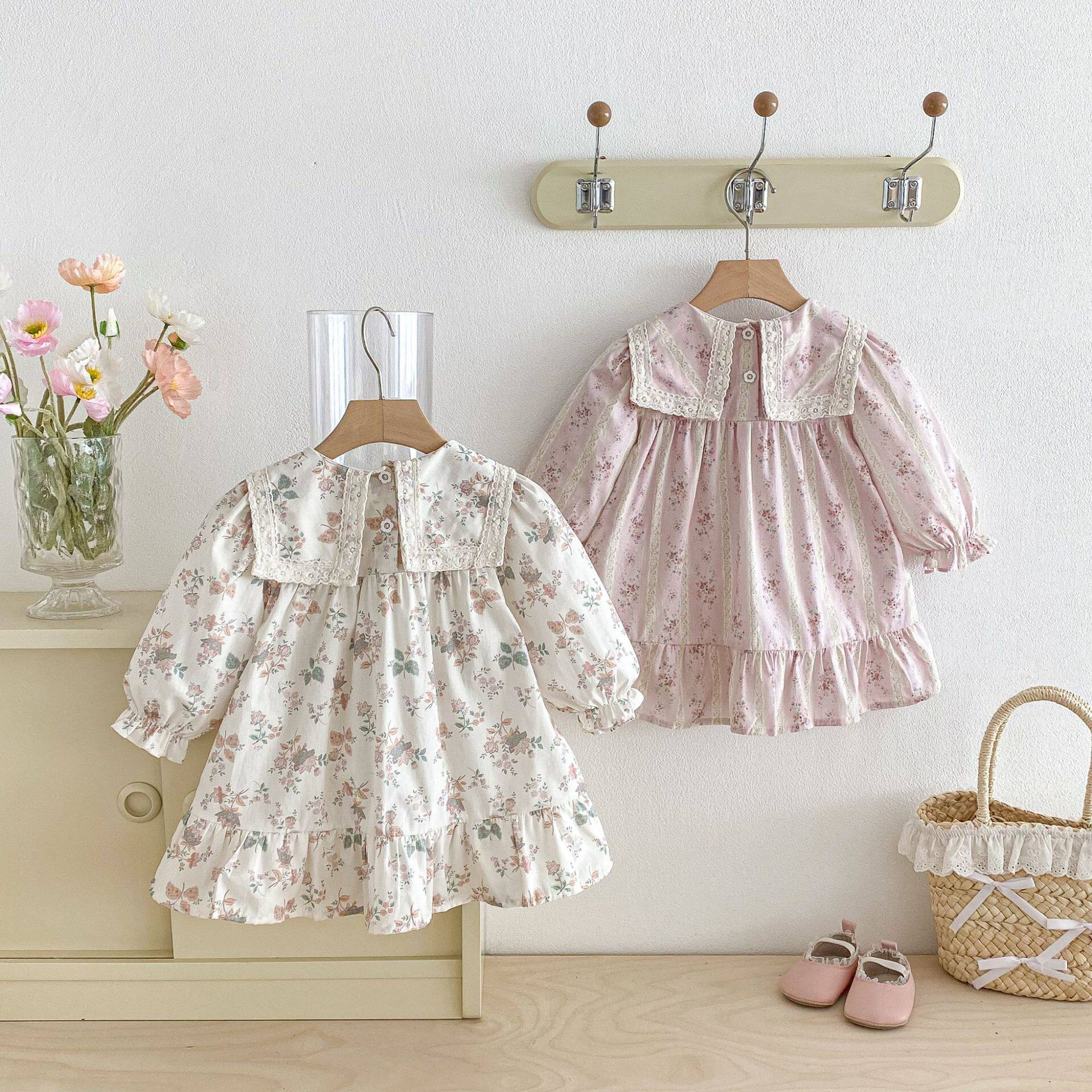 5春装4女童6长袖娃娃领碎花连衣裙儿童装小女孩3岁纯棉印花公主裙