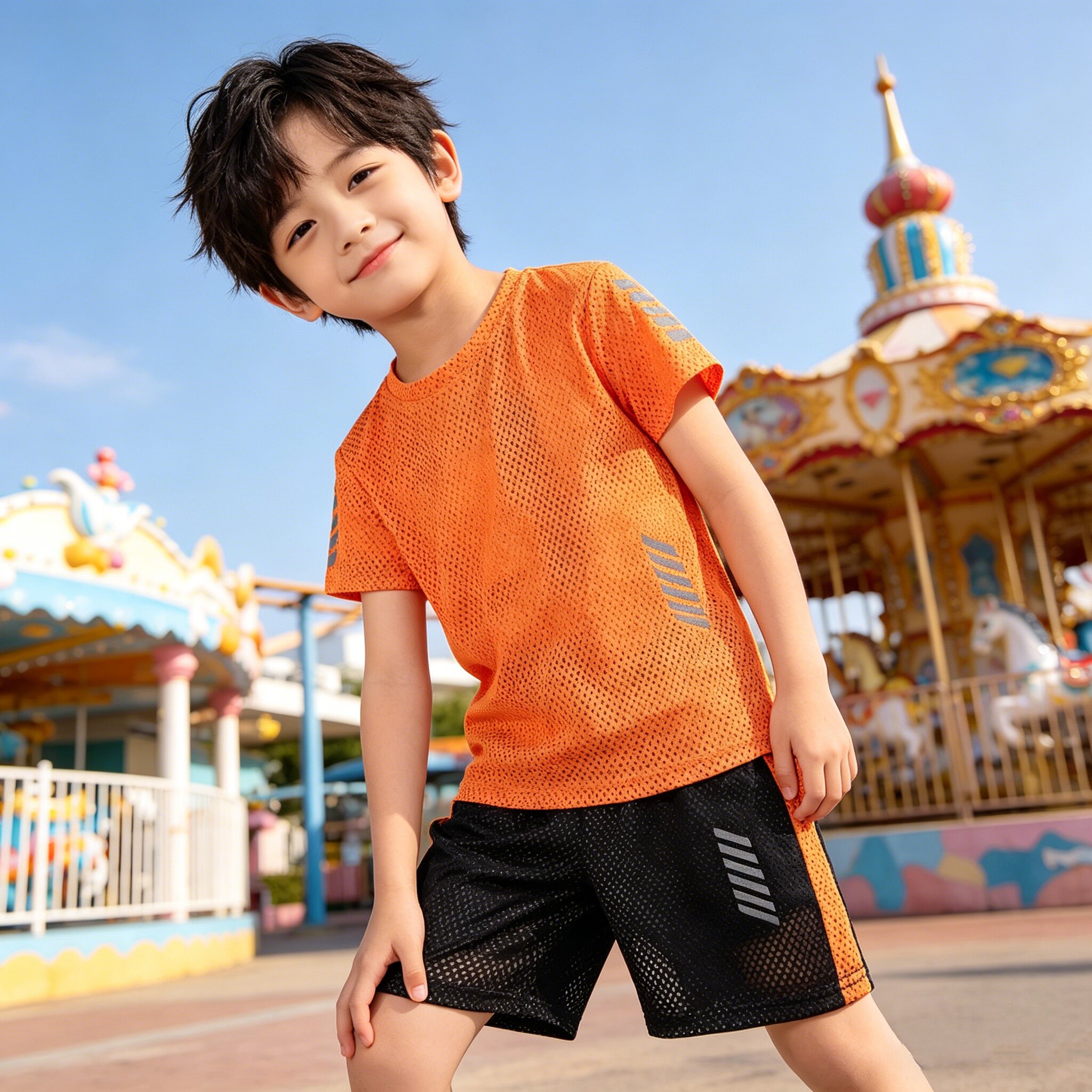 5夏装4女童6短袖短裤速干运动套装7中大童8男童3岁跑步运动服宝宝