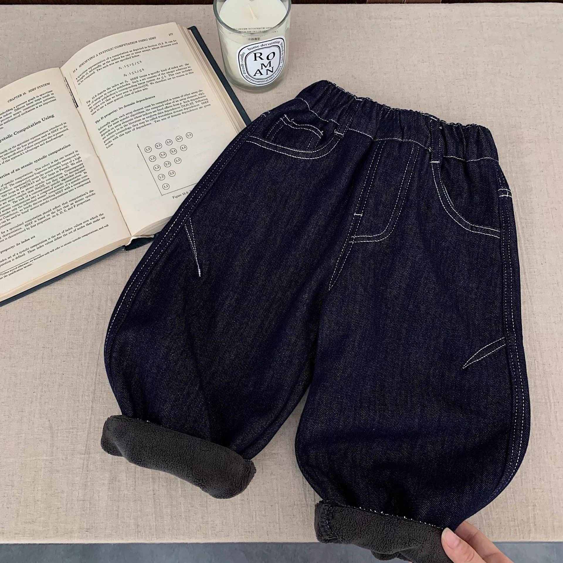 4冬款5男童加绒百搭直筒牛仔裤7儿童装8小男孩阔腿裤3岁长裤6宝宝