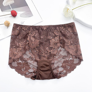 2尺3尺ML2L3L4L 胖mm蕾丝性感包臀无痕三角裤 大码 女士中腰网纱内裤