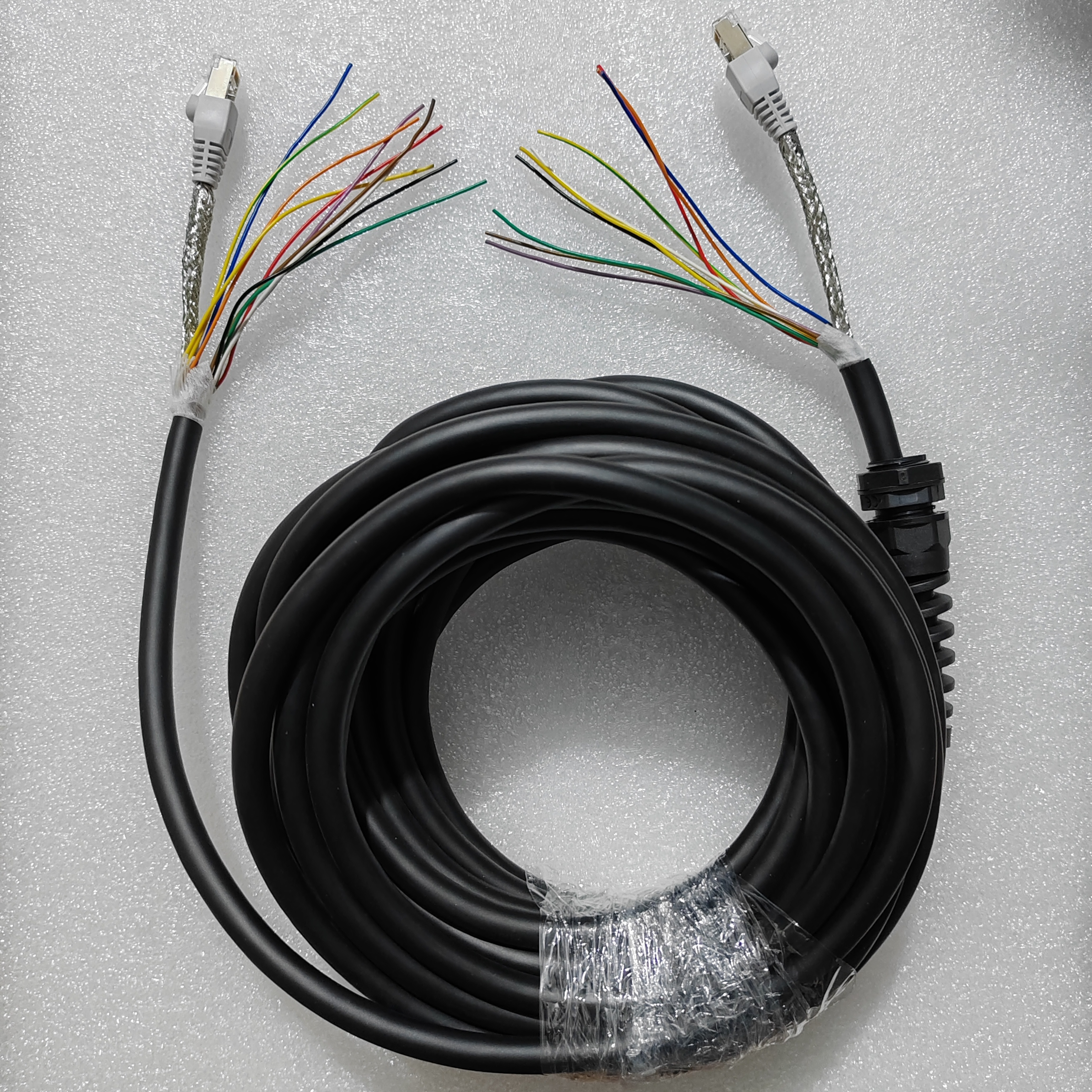 触摸屏安装盒一体线IO线高柔信号线带屏蔽网线 PLC通讯线信号线